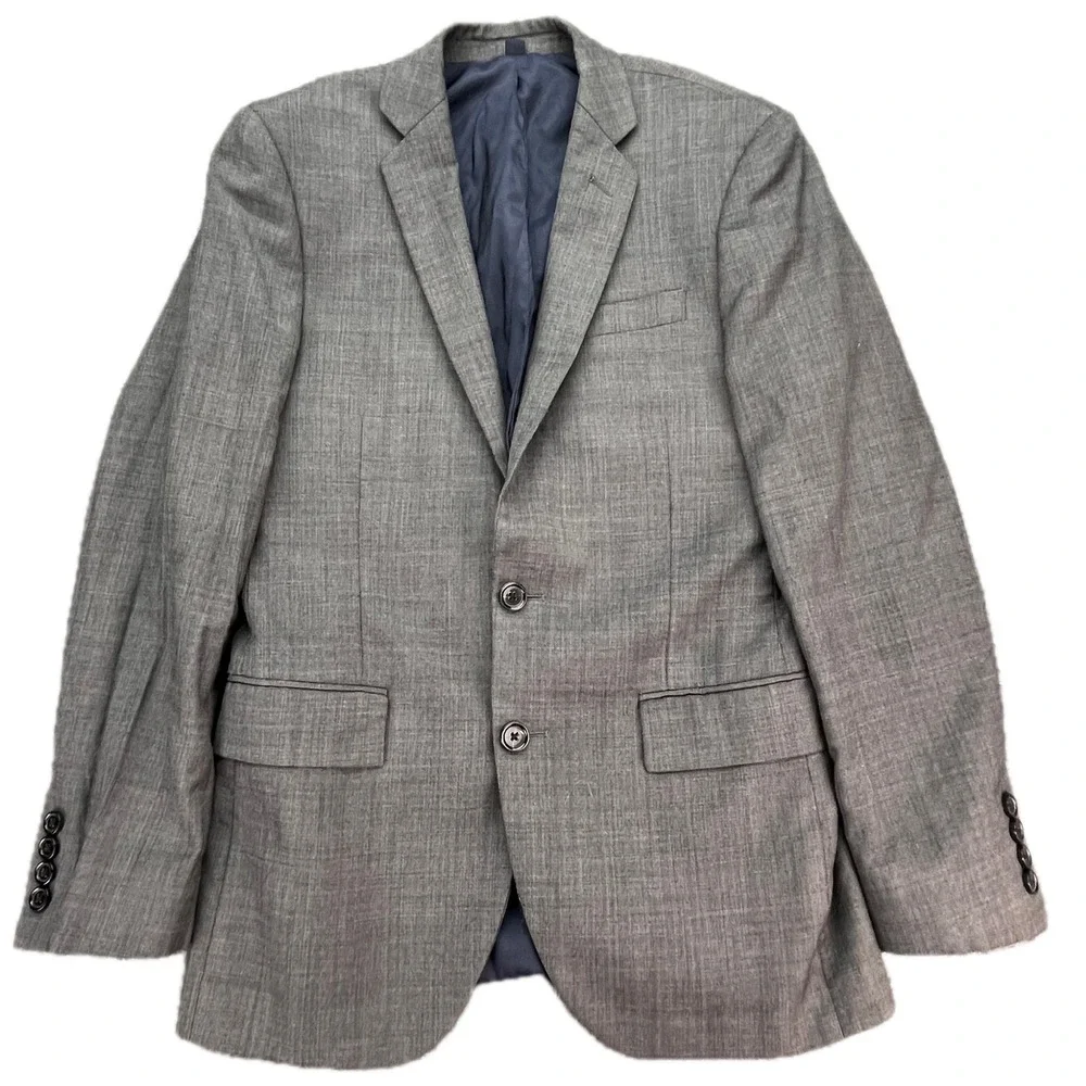 J. Crew Thompson Wool‎ Gray Plaid Sport Coat Blazer Men 34S